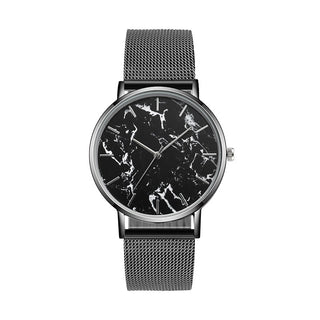 Fashion Rose Gold Mesh Band Creative Marble Female Wrist Watch...